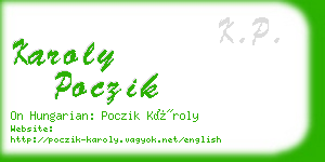 karoly poczik business card